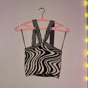 Zebra knit top